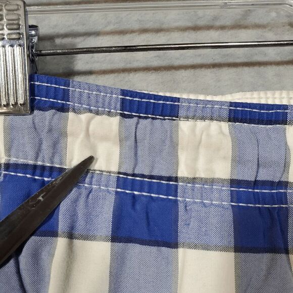 Hollister Shorts Mens Small Blue Check Bermuda Logo High Waist Drawstring - Picture 2 of 10
